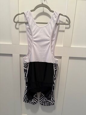 Womens White and Black Cycling Bib padded Shorts large